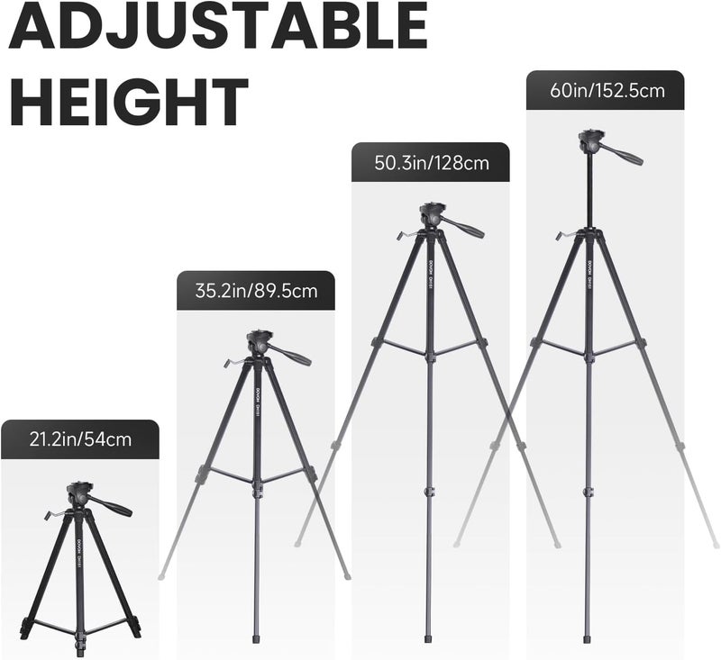 DOVOH Heavy Duty Tripod for Laser Level, Adjustable Height for Camera with Bubble Level 1/4"-20 Screw Mount, DH151 - Image 2